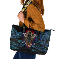 Odin Raven Viking Leather Tote Bag with Valknut and Runes Norse Mythology and Magic Tribute - Wonder Print Shop