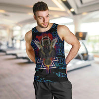 Odin Raven Viking Men Tank Top with Valknut and Runes Norse Mythology and Magic Tribute - Wonder Print Shop