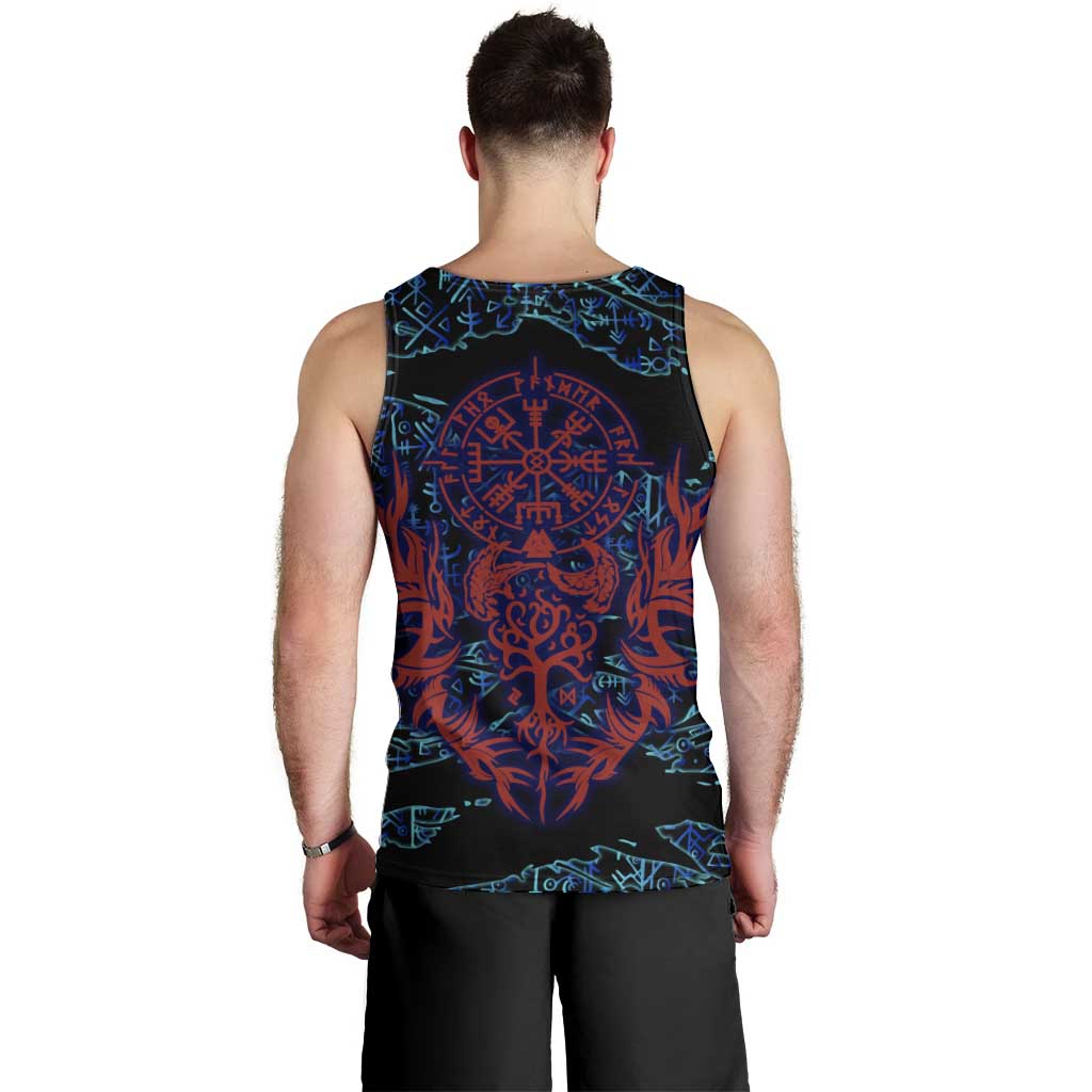 Odin Raven Viking Men Tank Top with Valknut and Runes Norse Mythology and Magic Tribute - Wonder Print Shop