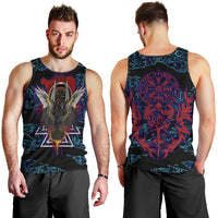 Odin Raven Viking Men Tank Top with Valknut and Runes Norse Mythology and Magic Tribute - Wonder Print Shop