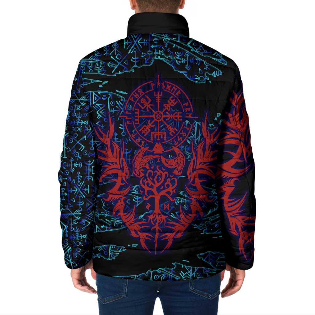 Odin Raven Viking Padded Jacket with Valknut and Runes Norse Mythology and Magic Tribute - Wonder Print Shop