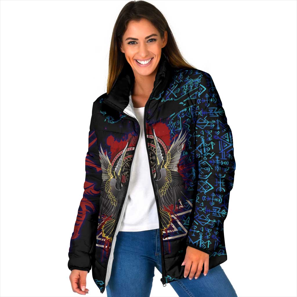 Odin Raven Viking Padded Jacket with Valknut and Runes Norse Mythology and Magic Tribute - Wonder Print Shop