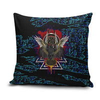Odin Raven Viking Pillow Cover with Valknut and Runes Norse Mythology and Magic Tribute - Wonder Print Shop
