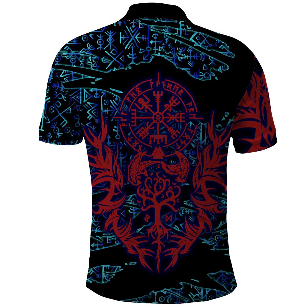 Odin Raven Viking Polo Shirt with Valknut and Runes Norse Mythology and Magic Tribute - Wonder Print Shop