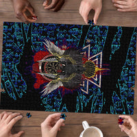 Odin Raven Viking Puzzle with Valknut and Runes Norse Mythology and Magic Tribute - Wonder Print Shop