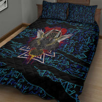 Odin Raven Viking Quilt Bed Set with Valknut and Runes Norse Mythology and Magic Tribute - Wonder Print Shop