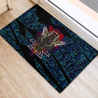 Odin Raven Viking Rubber Doormat with Valknut and Runes Norse Mythology and Magic Tribute - Wonder Print Shop