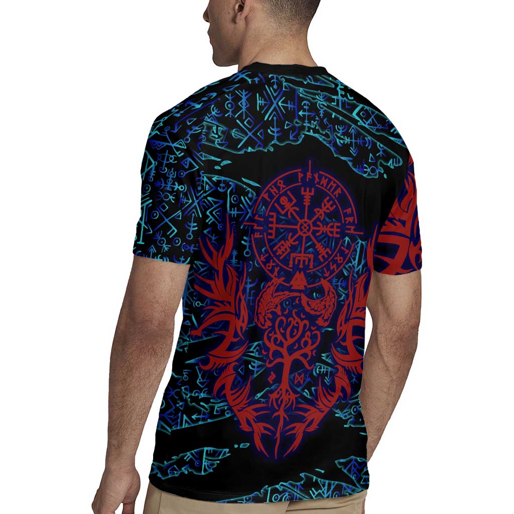 Odin Raven Viking Rugby Jersey with Valknut and Runes Norse Mythology and Magic Tribute - Wonder Print Shop