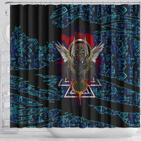 Odin Raven Viking Shower Curtain with Valknut and Runes Norse Mythology and Magic Tribute - Wonder Print Shop