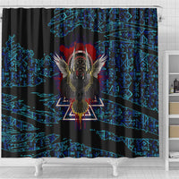 Odin Raven Viking Shower Curtain with Valknut and Runes Norse Mythology and Magic Tribute - Wonder Print Shop