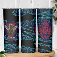 Odin Raven Viking Skinny Tumbler with Valknut and Runes Norse Mythology and Magic Tribute - Wonder Print Shop