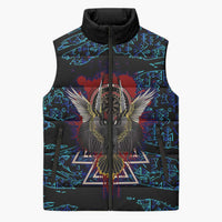 Odin Raven Viking Sleeveless Puffer Jacket with Valknut and Runes Norse Mythology and Magic Tribute - Wonder Print Shop