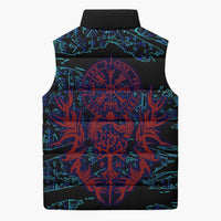 Odin Raven Viking Sleeveless Puffer Jacket with Valknut and Runes Norse Mythology and Magic Tribute - Wonder Print Shop