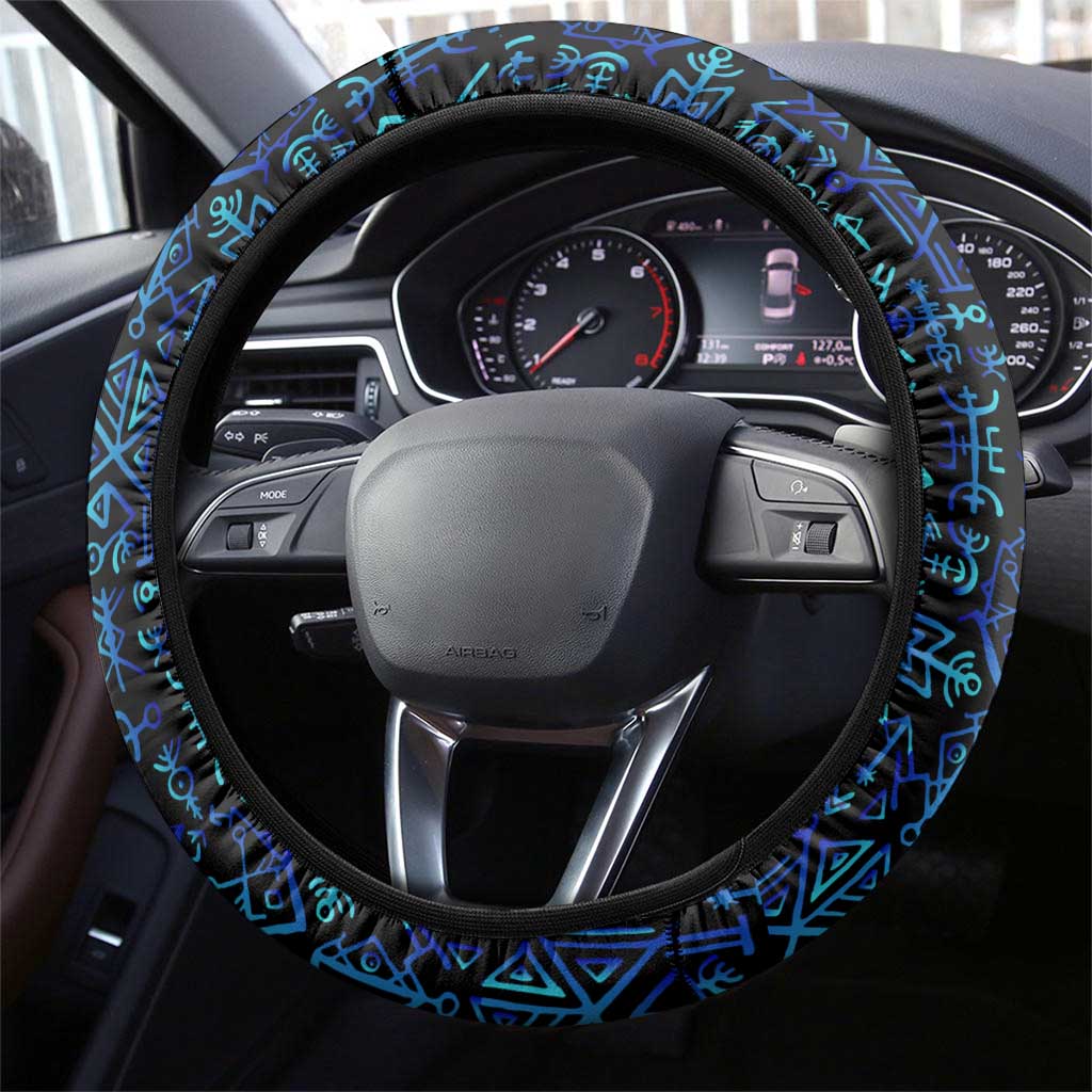 Odin Raven Viking Steering Wheel Cover with Valknut and Runes Norse Mythology and Magic Tribute - Wonder Print Shop