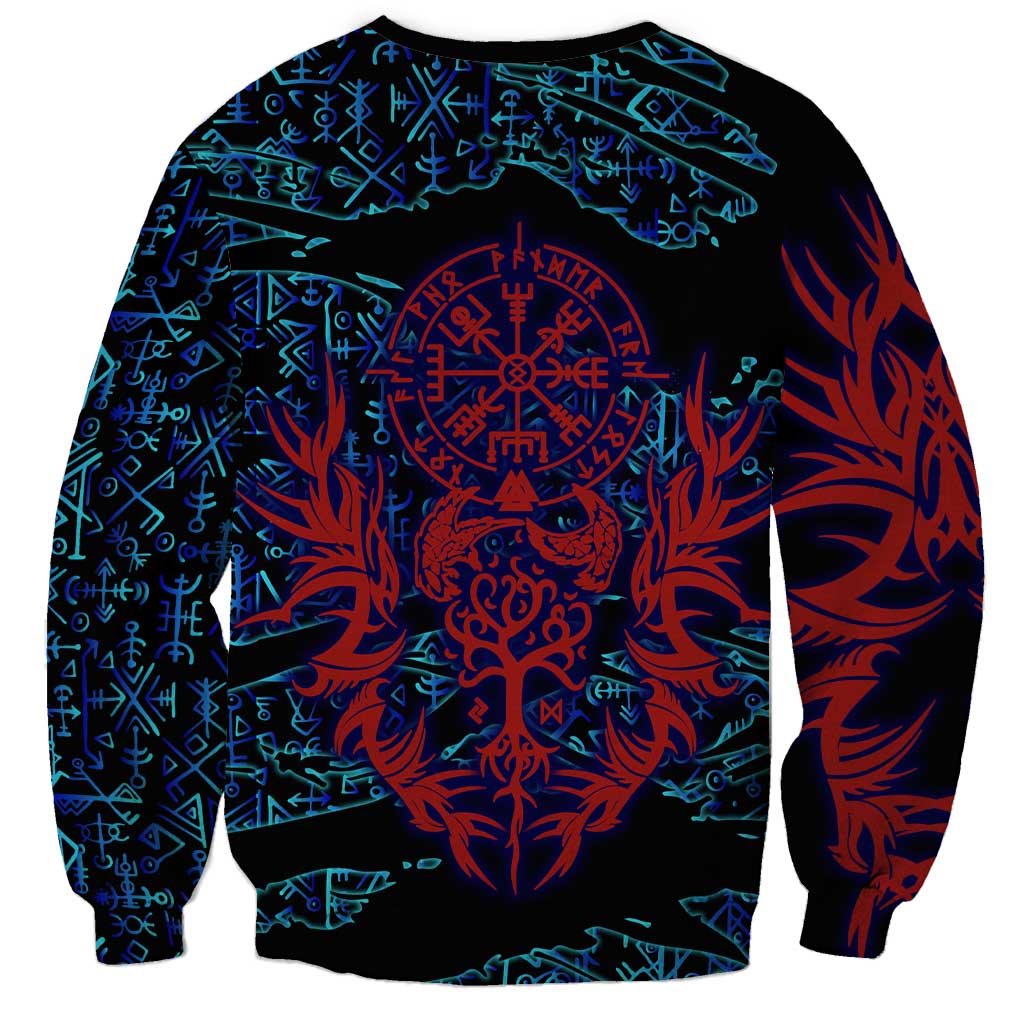 Odin Raven Viking Sweatshirt with Valknut and Runes Norse Mythology and Magic Tribute - Wonder Print Shop