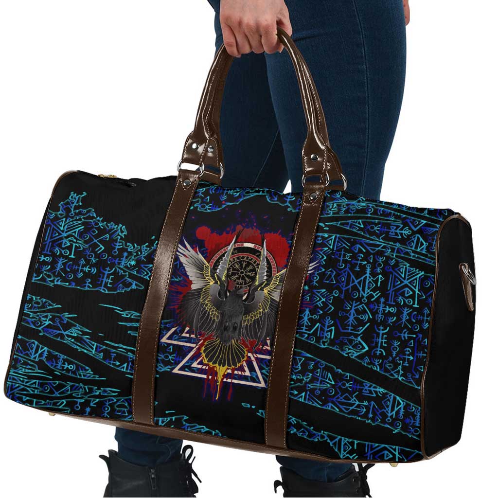 Odin Raven Viking Travel Bag with Valknut and Runes Norse Mythology and Magic Tribute - Wonder Print Shop