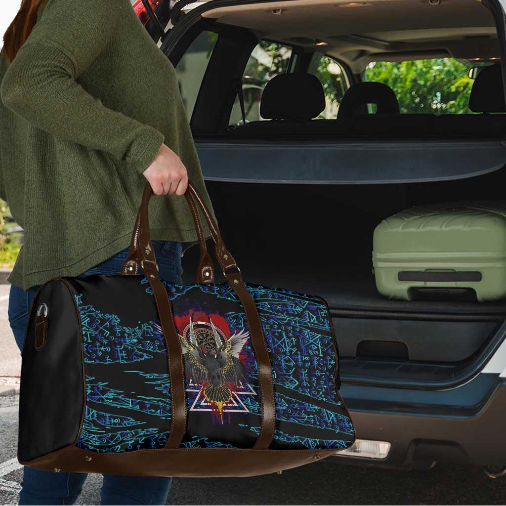 Odin Raven Viking Travel Bag with Valknut and Runes Norse Mythology and Magic Tribute - Wonder Print Shop