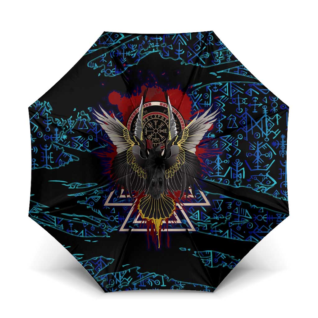Odin Raven Viking Umbrella with Valknut and Runes Norse Mythology and Magic Tribute - Wonder Print Shop