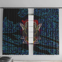 Odin Raven Viking Window Curtain with Valknut and Runes Norse Mythology and Magic Tribute - Wonder Print Shop