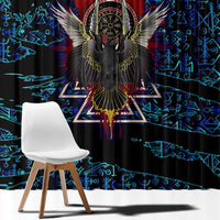 Odin Raven Viking Window Curtain with Valknut and Runes Norse Mythology and Magic Tribute - Wonder Print Shop