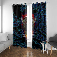 Odin Raven Viking Window Curtain with Valknut and Runes Norse Mythology and Magic Tribute - Wonder Print Shop