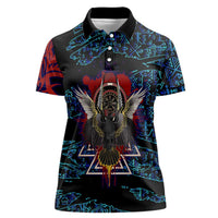 Odin Raven Viking Women Polo Shirt with Valknut and Runes Norse Mythology and Magic Tribute - Wonder Print Shop