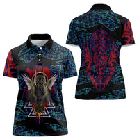 Odin Raven Viking Women Polo Shirt with Valknut and Runes Norse Mythology and Magic Tribute - Wonder Print Shop