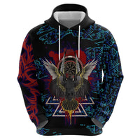 Odin Raven Viking Zip Hoodie with Valknut and Runes Norse Mythology and Magic Tribute - Wonder Print Shop