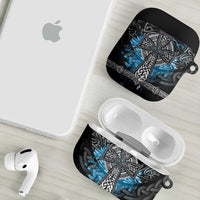 Thor Hammer Viking AirPods Case with Celtic Knots and Blue Splatter Norse Heritage Tribute - Wonder Print Shop