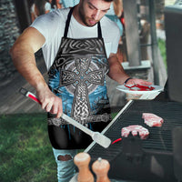 Thor Hammer Viking Apron with Celtic Knots and Blue Splatter Norse Heritage Tribute - Wonder Print Shop