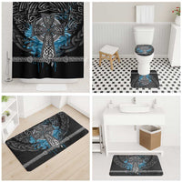 Thor Hammer Viking Bathroom Set with Celtic Knots and Blue Splatter Norse Heritage Tribute - Wonder Print Shop