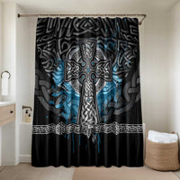 Thor Hammer Viking Bathroom Set with Celtic Knots and Blue Splatter Norse Heritage Tribute - Wonder Print Shop