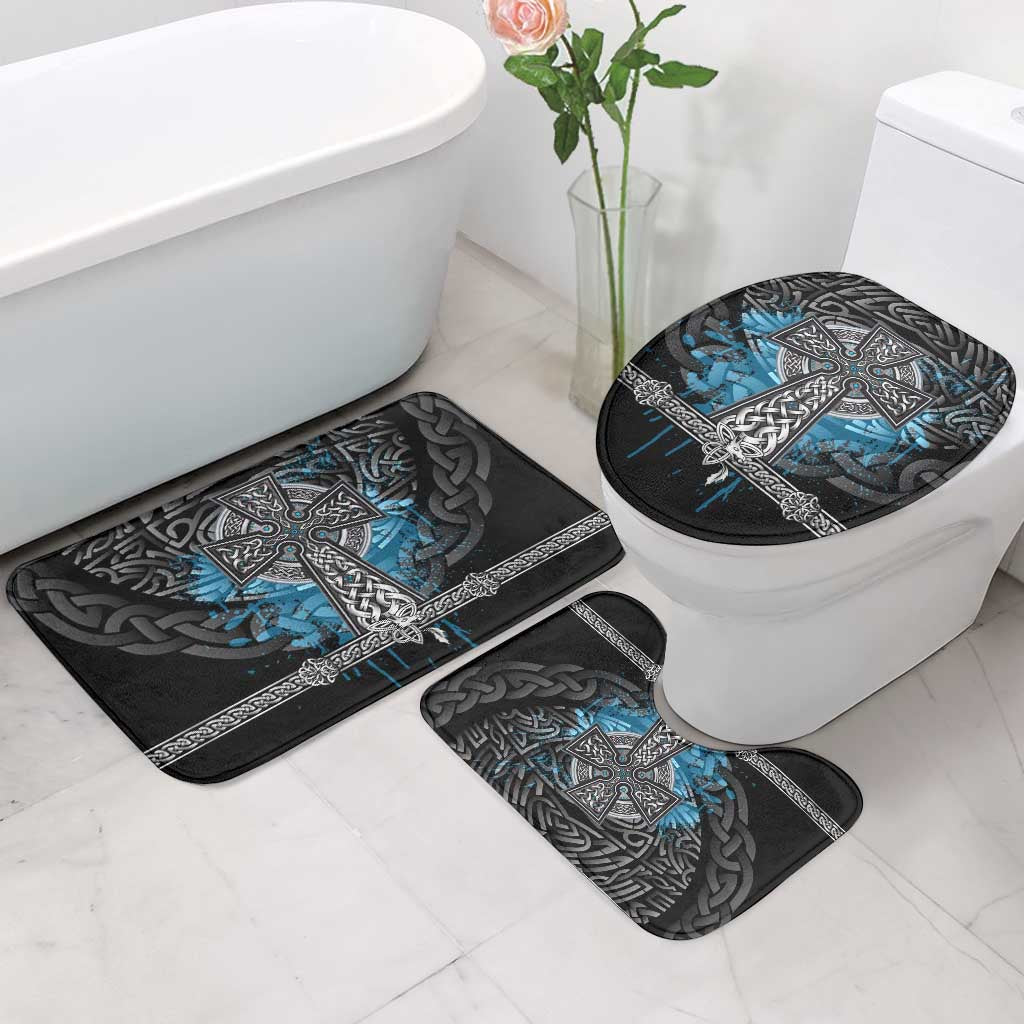 Thor Hammer Viking Bathroom Set with Celtic Knots and Blue Splatter Norse Heritage Tribute - Wonder Print Shop