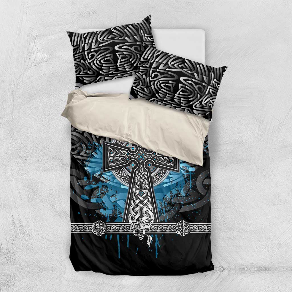 Thor Hammer Viking Bedding Set with Celtic Knots and Blue Splatter Norse Heritage Tribute - Wonder Print Shop