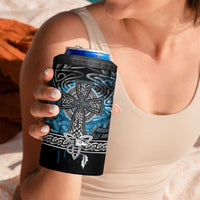 Thor Hammer Viking 4 in 1 Can Cooler Tumbler with Celtic Knots and Blue Splatter Norse Heritage Tribute - Wonder Print Shop