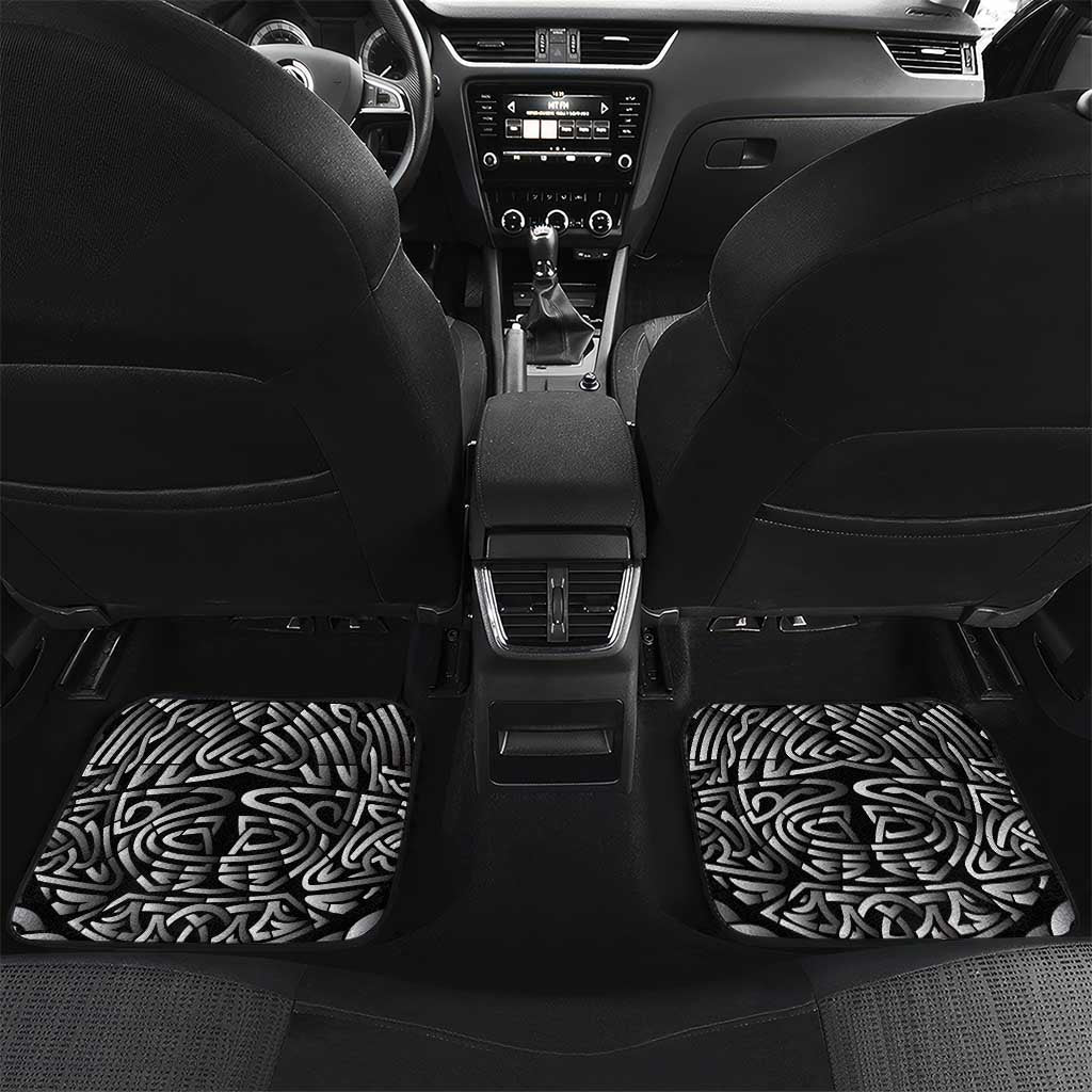 Thor Hammer Viking Car Mats with Celtic Knots and Blue Splatter Norse Heritage Tribute - Wonder Print Shop