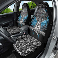 Thor Hammer Viking Car Seat Cover with Celtic Knots and Blue Splatter Norse Heritage Tribute - Wonder Print Shop