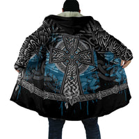 Thor Hammer Viking Cloak with Celtic Knots and Blue Splatter Norse Heritage Tribute - Wonder Print Shop
