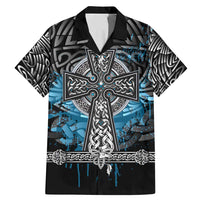 Thor Hammer Viking Family Matching Mermaid Dress and Hawaiian Shirt with Celtic Knots and Blue Splatter Norse Heritage Tribute - Wonder Print Shop