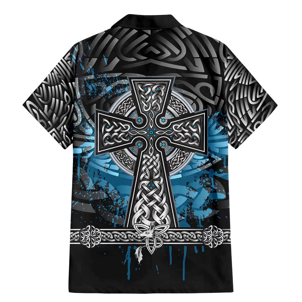 Thor Hammer Viking Family Matching Mermaid Dress and Hawaiian Shirt with Celtic Knots and Blue Splatter Norse Heritage Tribute - Wonder Print Shop