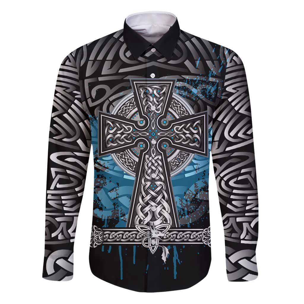Thor Hammer Viking Family Matching Puletasi and Hawaiian Shirt with Celtic Knots and Blue Splatter Norse Heritage Tribute - Wonder Print Shop
