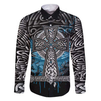Thor Hammer Viking Family Matching Summer Maxi Dress and Hawaiian Shirt with Celtic Knots and Blue Splatter Norse Heritage Tribute - Wonder Print Shop