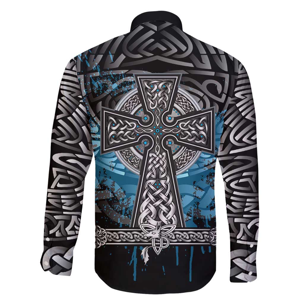 Thor Hammer Viking Family Matching Summer Maxi Dress and Hawaiian Shirt with Celtic Knots and Blue Splatter Norse Heritage Tribute - Wonder Print Shop