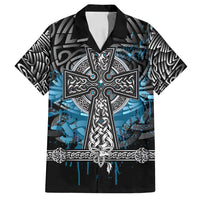 Thor Hammer Viking Family Matching Tank Maxi Dress and Hawaiian Shirt with Celtic Knots and Blue Splatter Norse Heritage Tribute - Wonder Print Shop