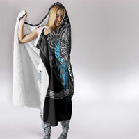 Thor Hammer Viking Hooded Blanket with Celtic Knots and Blue Splatter Norse Heritage Tribute - Wonder Print Shop