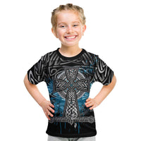 Thor Hammer Viking Kid T Shirt with Celtic Knots and Blue Splatter Norse Heritage Tribute - Wonder Print Shop