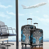 Thor Hammer Viking Luggage Cover with Celtic Knots and Blue Splatter Norse Heritage Tribute - Wonder Print Shop