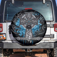 Thor Hammer Viking Spare Tire Cover with Celtic Knots and Blue Splatter Norse Heritage Tribute - Wonder Print Shop
