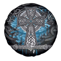 Thor Hammer Viking Spare Tire Cover with Celtic Knots and Blue Splatter Norse Heritage Tribute - Wonder Print Shop