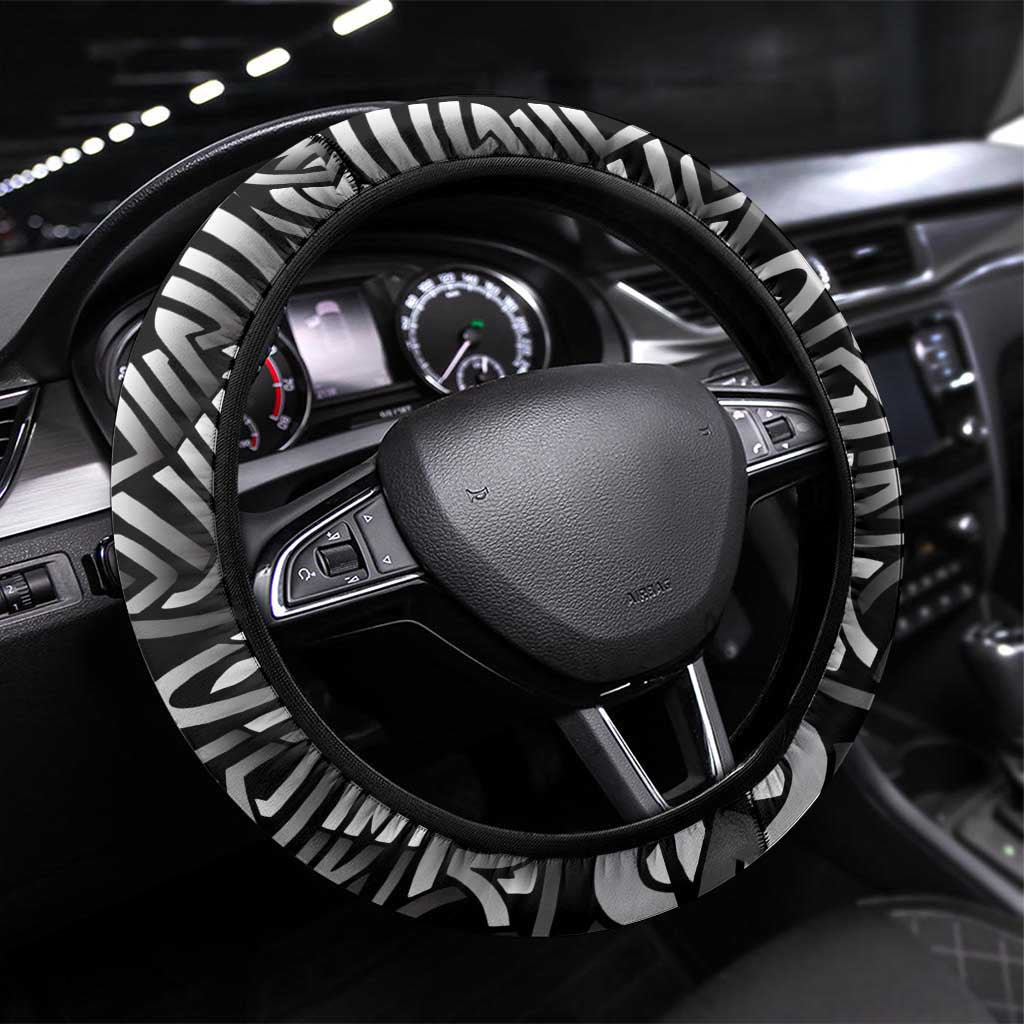 Thor Hammer Viking Steering Wheel Cover with Celtic Knots and Blue Splatter Norse Heritage Tribute - Wonder Print Shop